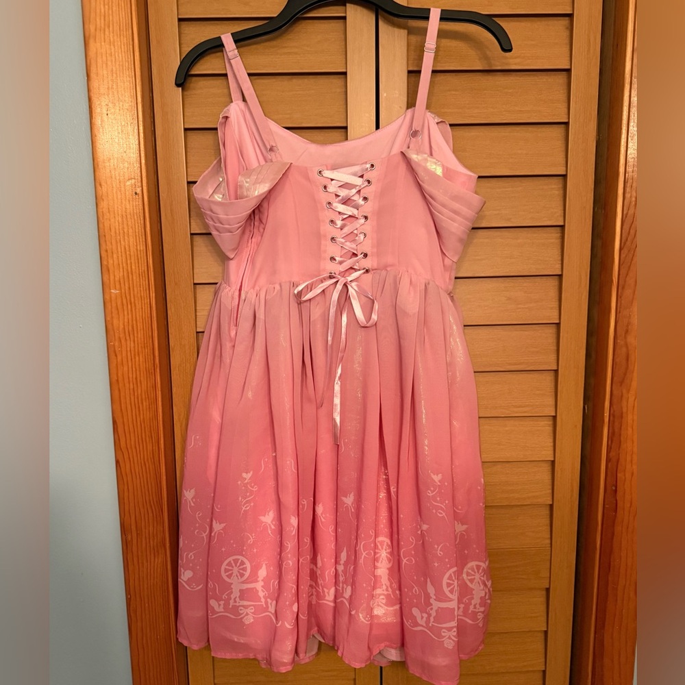 Disney Her Universe Sleeping Beauty Aurora Princess Cold Shoulder Dress Small - Picture 2 of 6